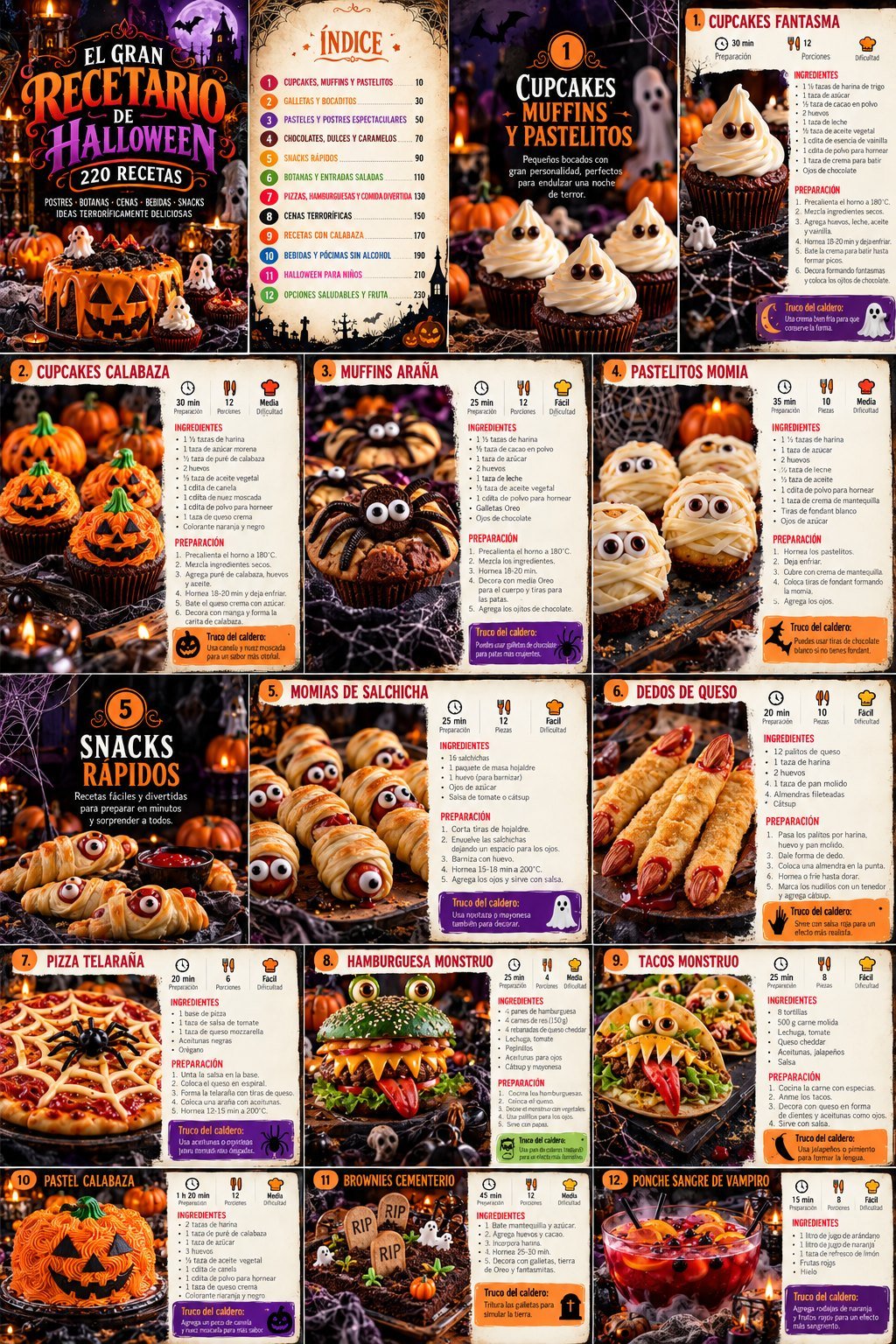 Vista previa de recetas de Halloween